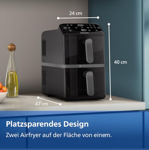 Philips Airfryer 4000 NA460 Heißluftfritteuse 10 L, 2 Körbe