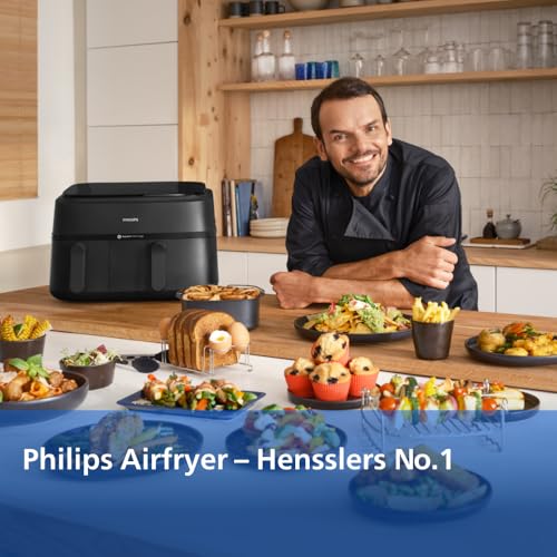 Philips Dual Basket Airfryer 3000 NA350 Heißluftfritteuse 9 L
